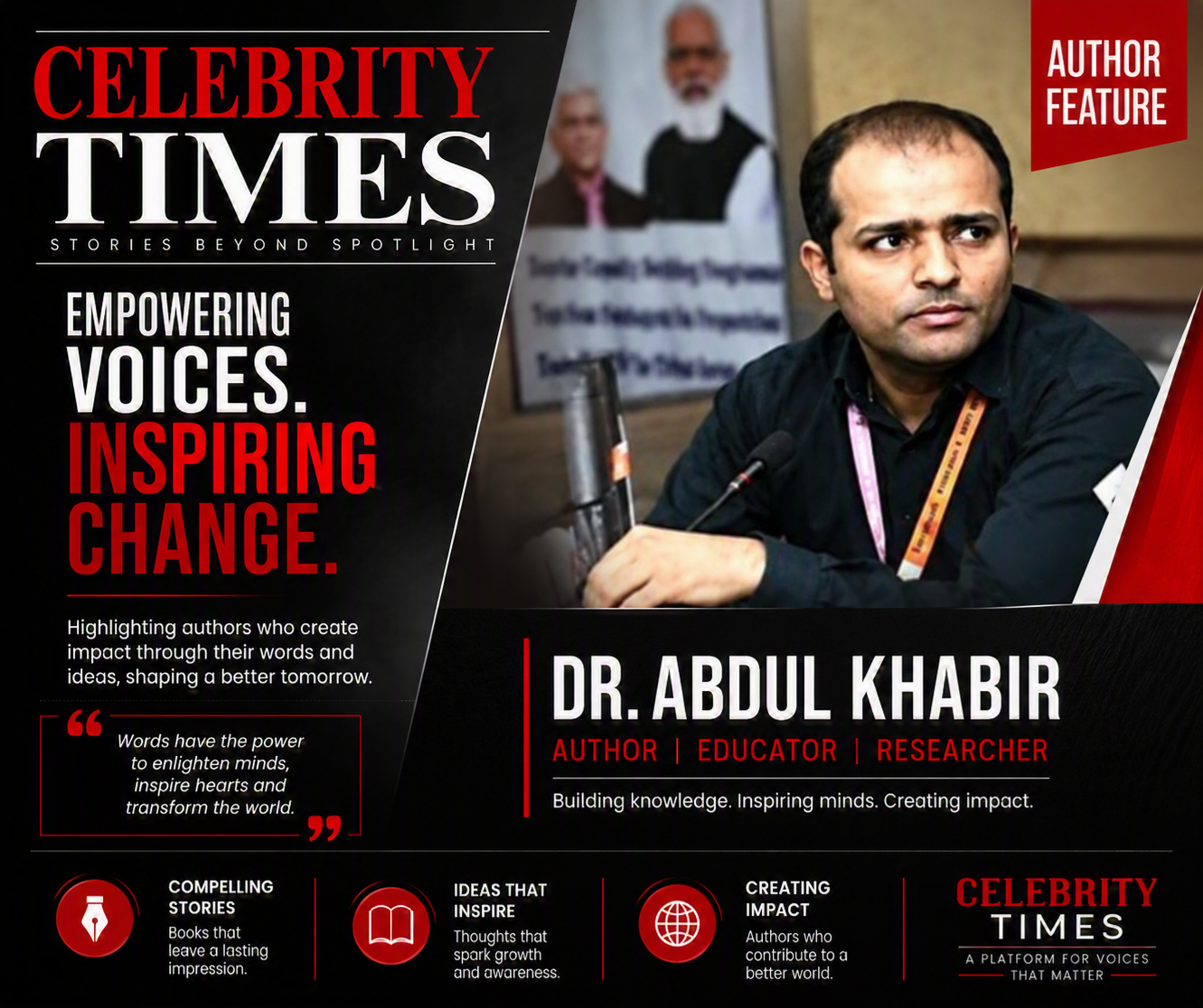 Dr Abdul Khabir, JKAS, author of Rising Voices, featured through Ink and Ideas Publication House