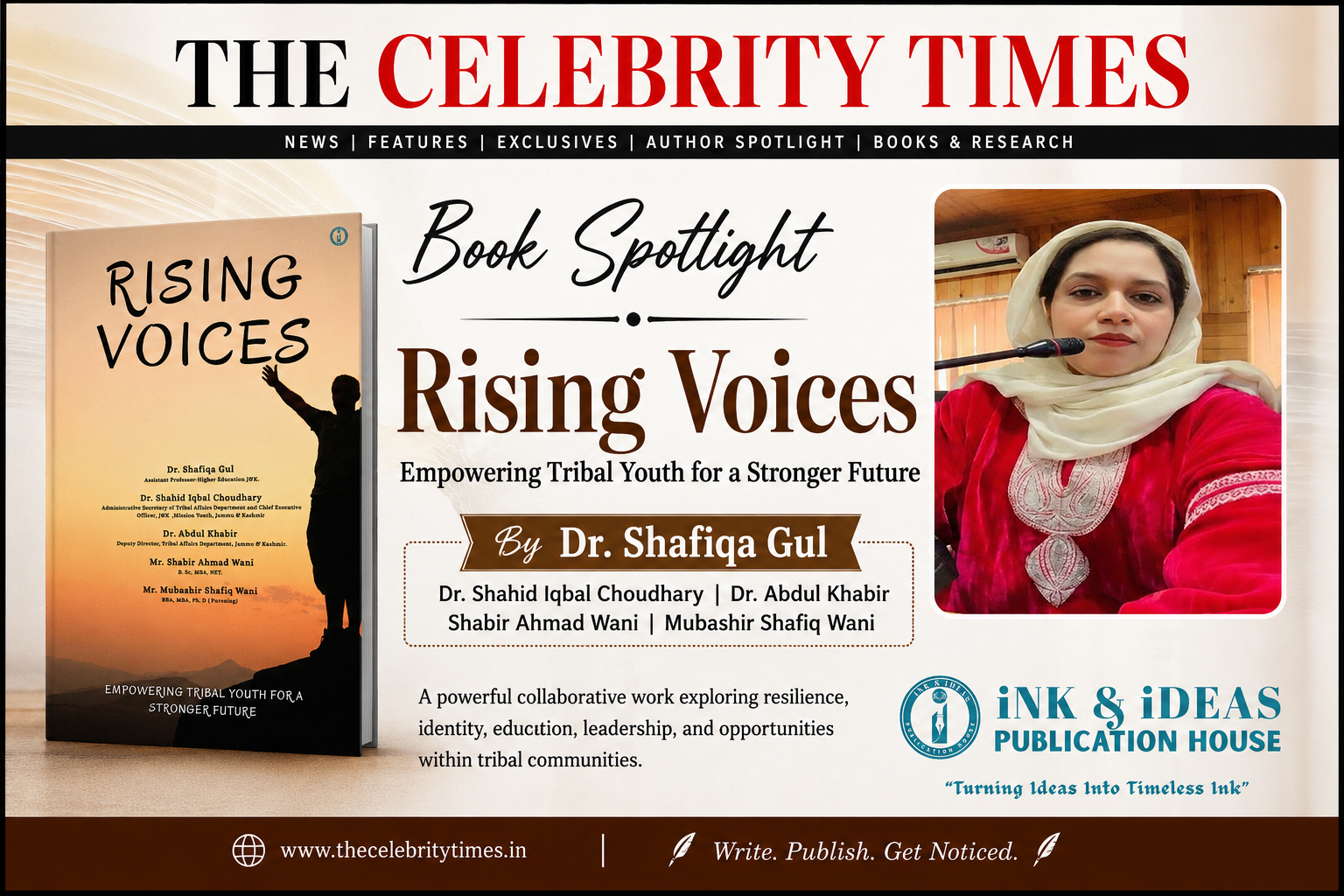Rising Voices Empowering Tribal Youth for a Stronger Future book cover, published by Ink and Ideas Publication House