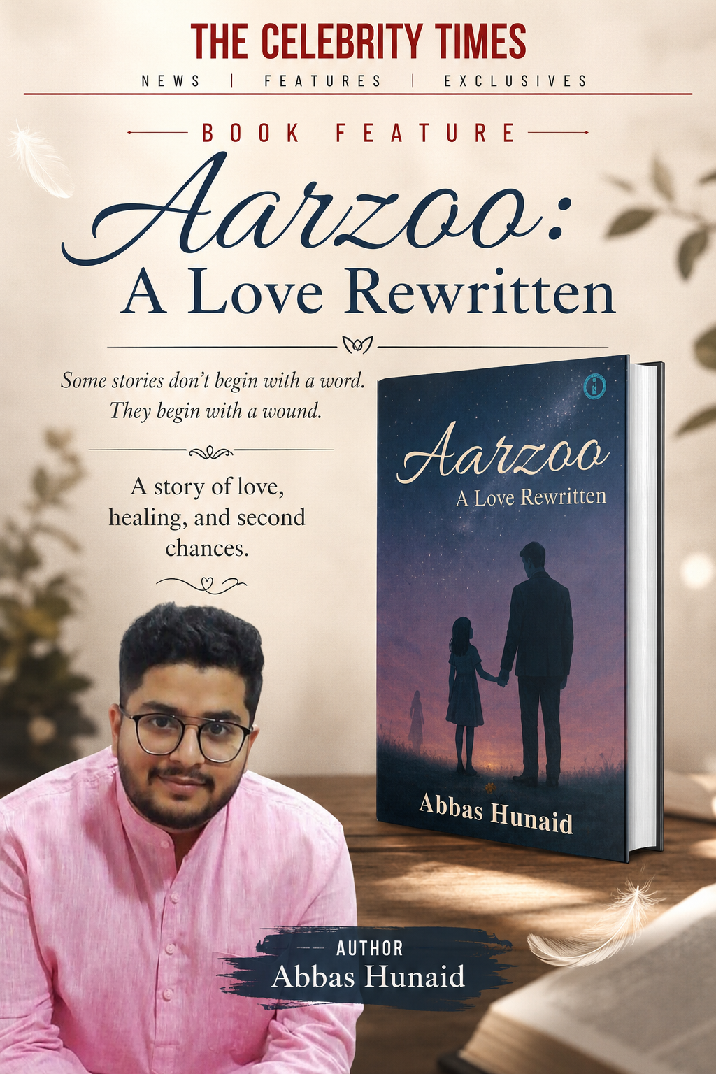 Aarzoo A Love Rewritten book cover by Abbas Hunaid, published by Ink and Ideas Publication House